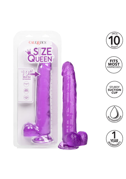 Fallo maxi con ventosa e testicoli Queen Size Dong 10 Inch