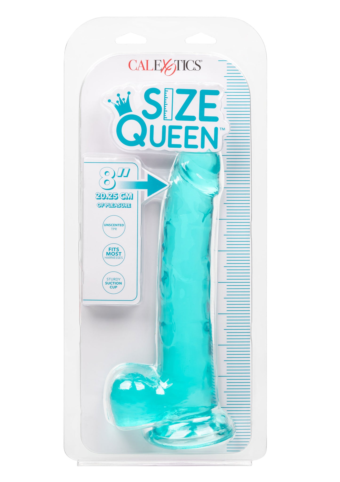 Fallo con ventosa e testicoli vaginale anale Queen Size Dong 8 Inch