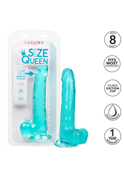 Fallo con ventosa e testicoli vaginale anale Queen Size Dong 8 Inch