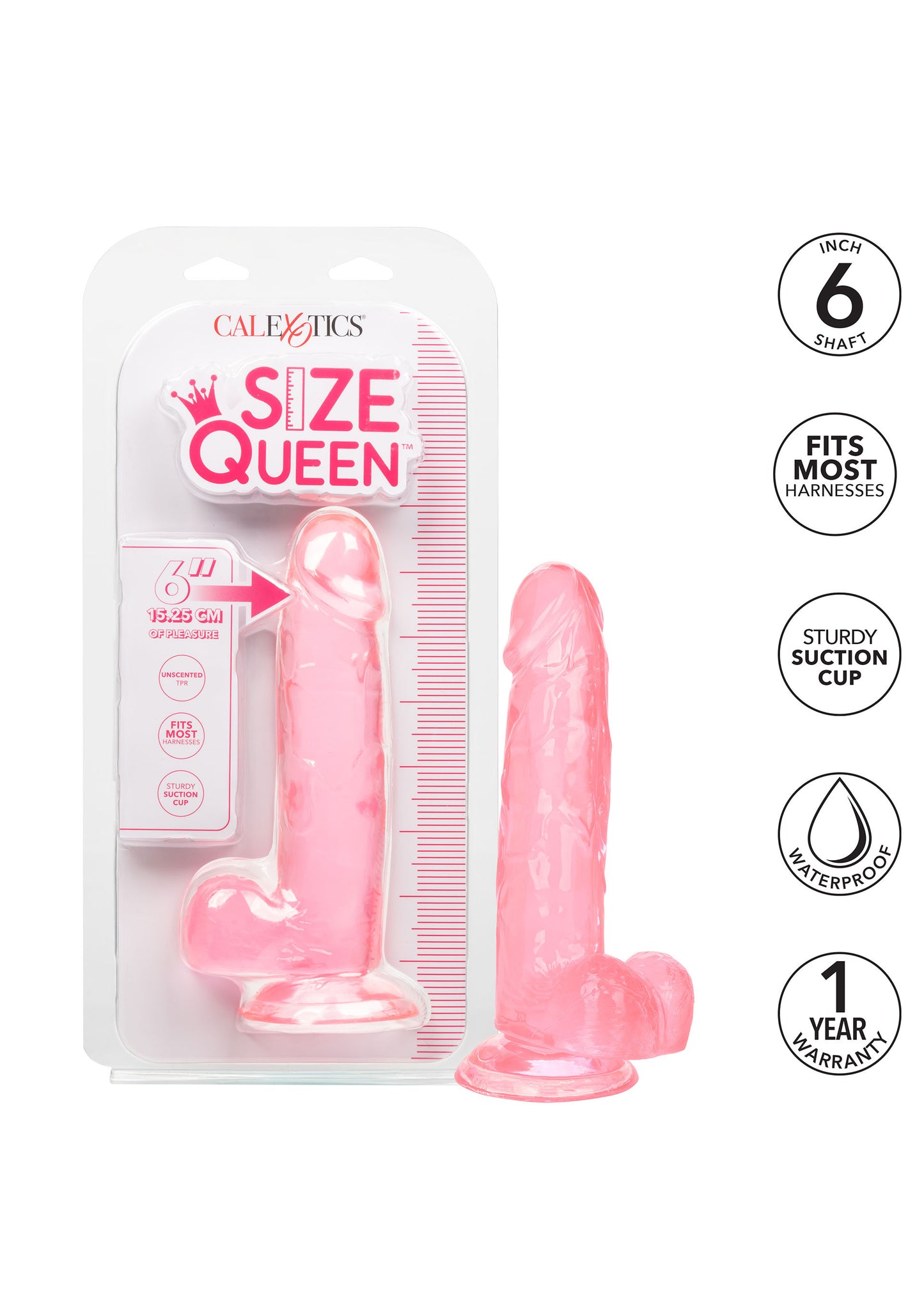 Fallo con ventosa e testicoli dildo realistico Queen Size Dong 6 Inch