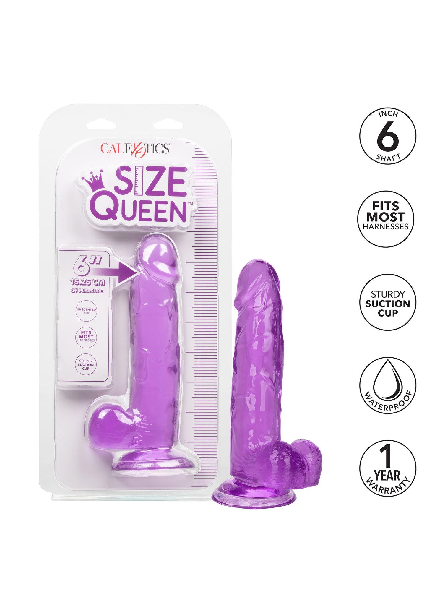 Fallo vaginale anale realistico con ventosa Queen Size Dong 6 Inch