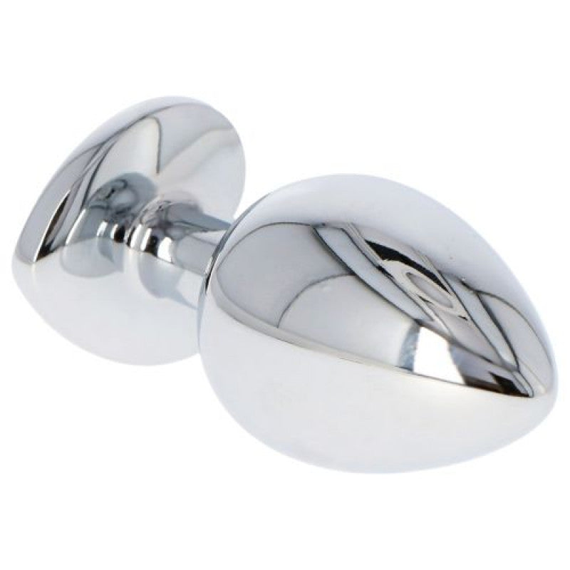 Fallo  anale in metallo acciaio dildo grande con pietra gioiello cuore rosa pink plug maxi anal butt