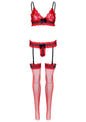 Completo intimo con reggicalze Bra, panty and stockings set