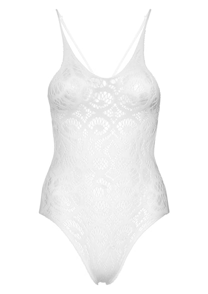 Body Seamless scroll lace bodysuit