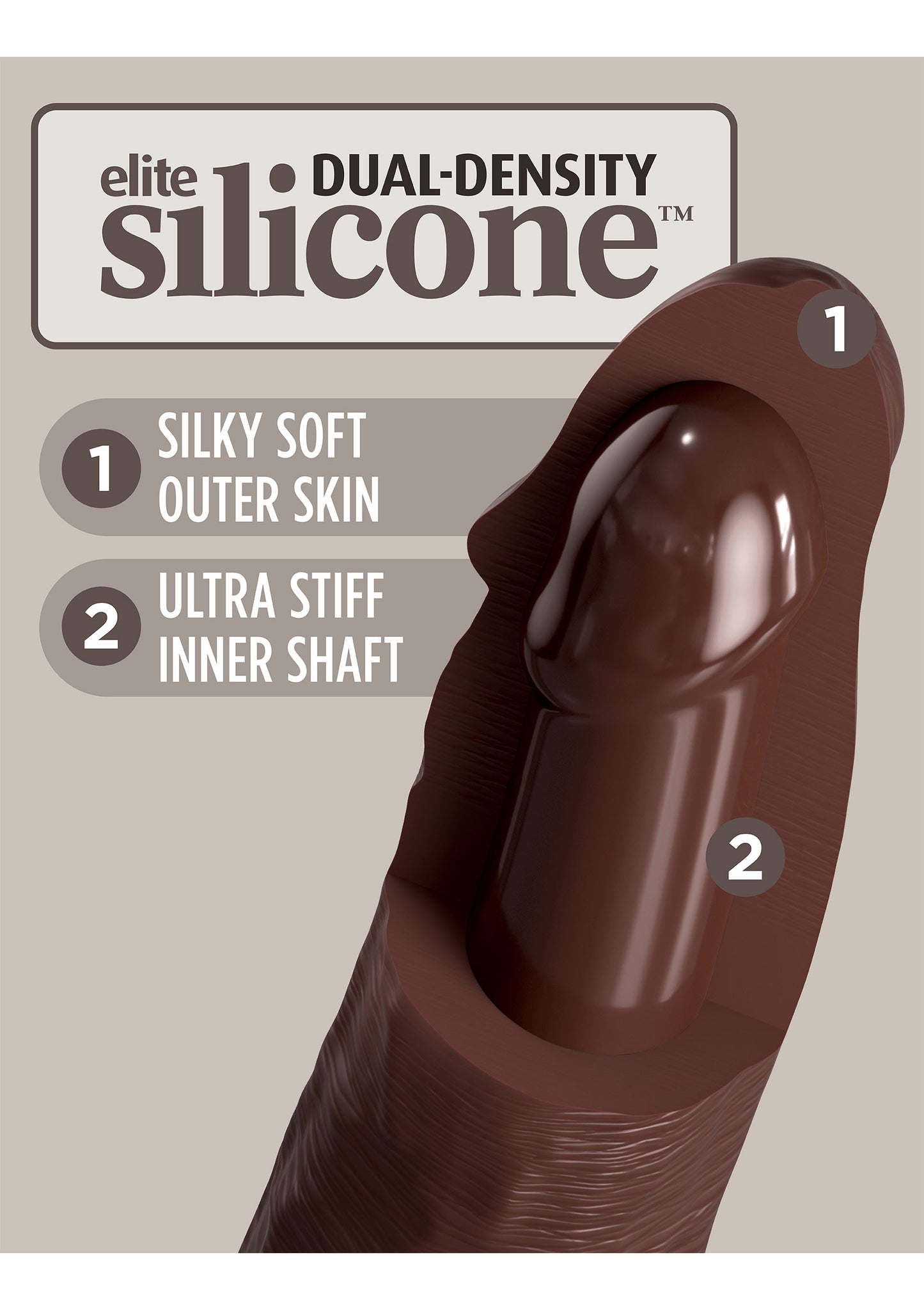 Fallo realistico 8 Inch 2Density Silicone Cock