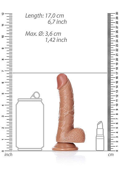 Fallo realistico caramello Dildo with Balls and Suction Cup - 6''/ 15,5 cm