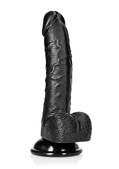 Fallo realistico nero Dildo with Balls and Suction Cup - 7''/ 18 cm