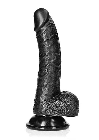 Fallo realistico nero Dildo with Balls and Suction Cup - 7''/ 18 cm