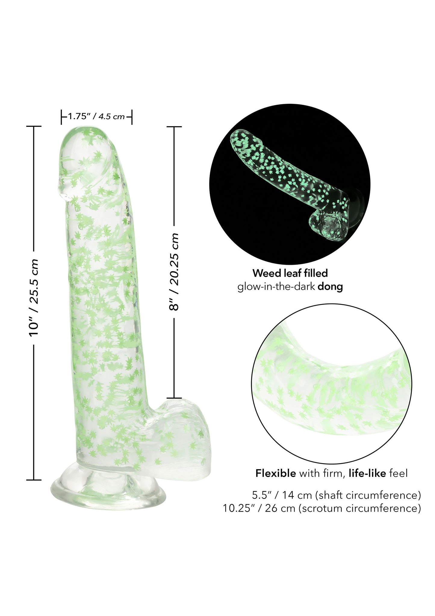 fallo con ventosa I Leaf Dick Glow Dildo