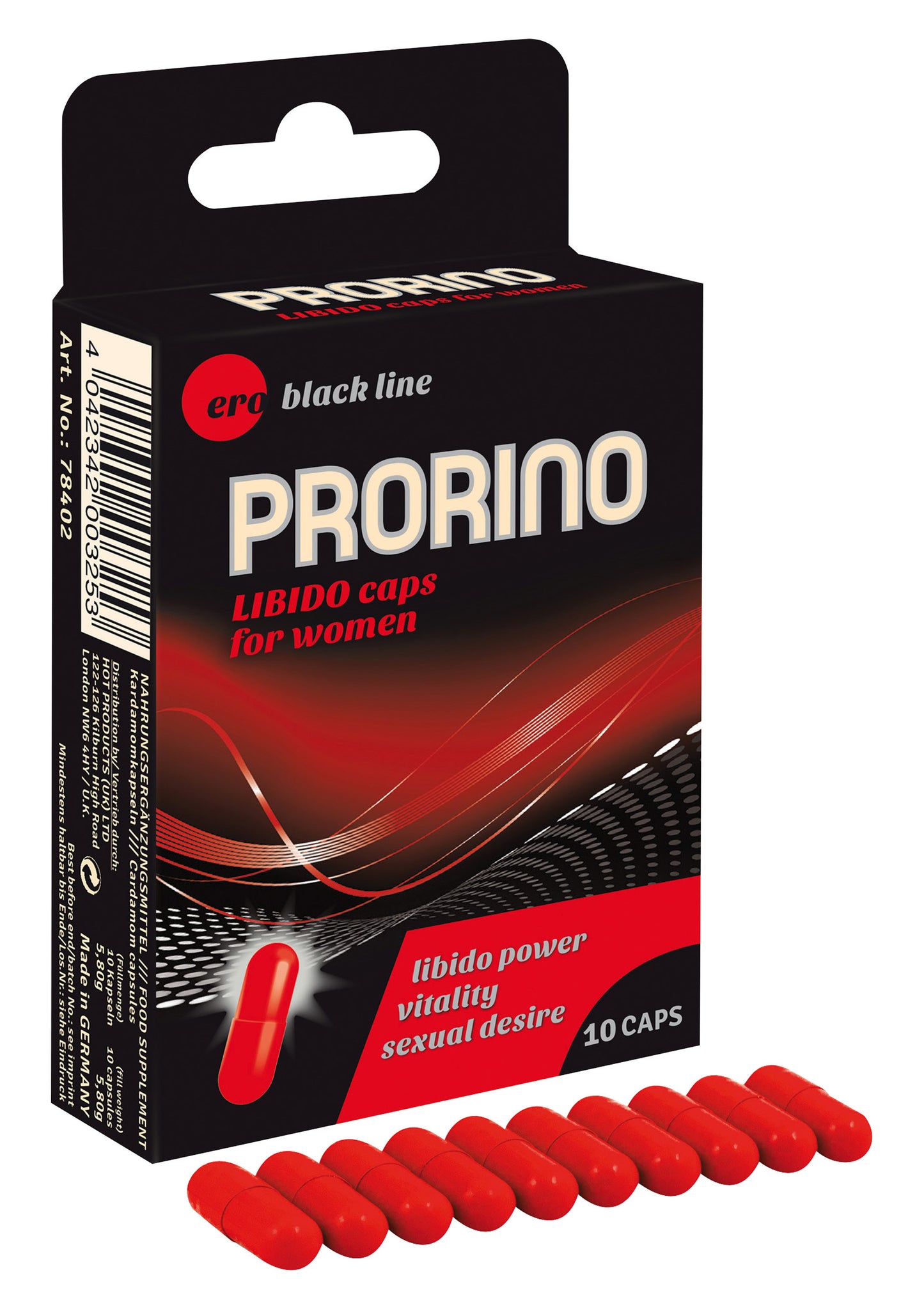 Pastiglie stimolanti femminili Prorino Libido Caps her 10pcs
