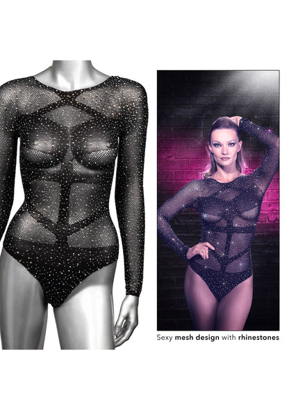 Body donna con brillantini Long Sleeve Bodysuit S/L