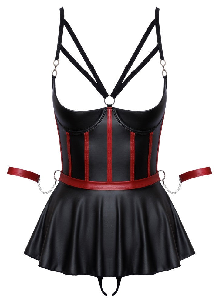 Completo bondage vestitino con perizoma intimo aperto