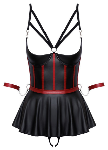Completo bondage vestitino con perizoma intimo aperto