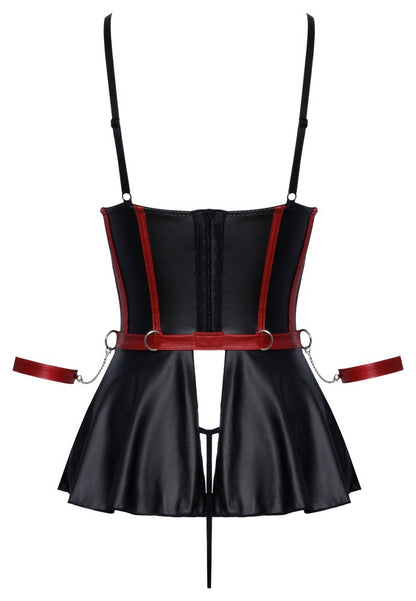 Completo bondage vestitino con perizoma intimo aperto