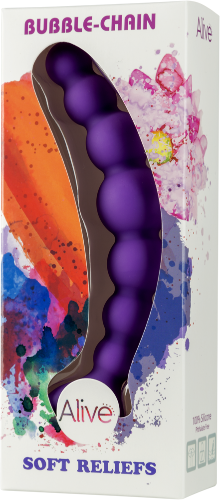 Fallo anale in silicone plug butt Bubble chain Lilla