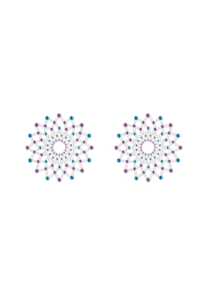 Copricapezzoli con strass Pasties Charm III blue & purple