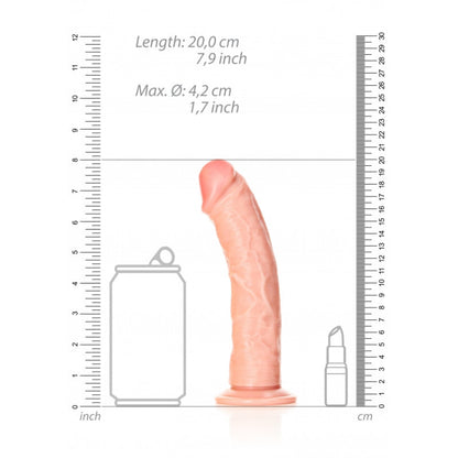Fallo CURVED REALISTIC DILDO WITH SUCTION CUP - 7''/ 18 CM