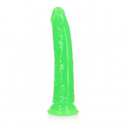 Fallo realistico con ventosa Slim Dildo Suction Cup GitD 20 cm Neon Green