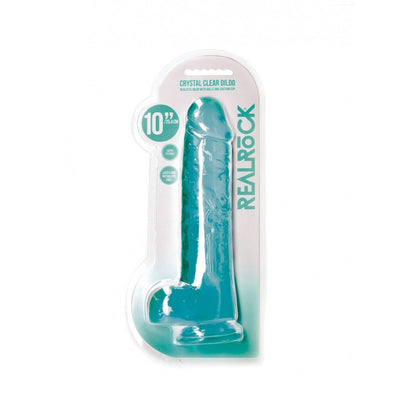 Pene finto turchese con ventosa Realistic Dildo With Balls - 25,4 cm