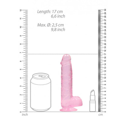 Pene finto rosa con ventosa Realistic Dildo with Balls 15 cm