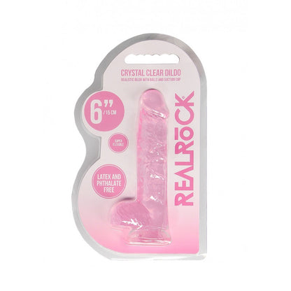 Pene finto rosa con ventosa Realistic Dildo with Balls 15 cm