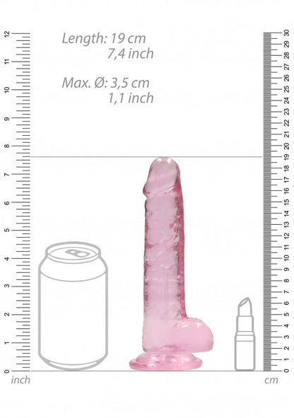 Pene finto con ventosa rosa Realistic Dildo with Balls 17 cm