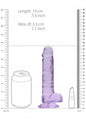 Pene finto con ventosa viola Realistic Dildo with Balls 17 cm
