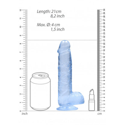 Pene finto blu con ventosa Realistic Dildo with Balls 19 cm