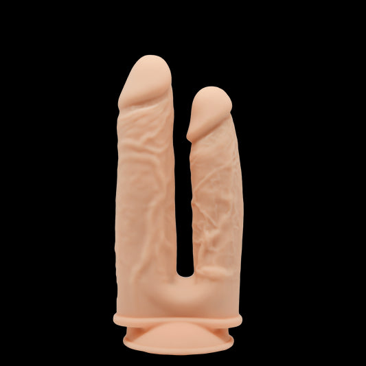 Fallo doppio realistico con ventosa Model 1 double penetration 19.5 cm 17.5 cm