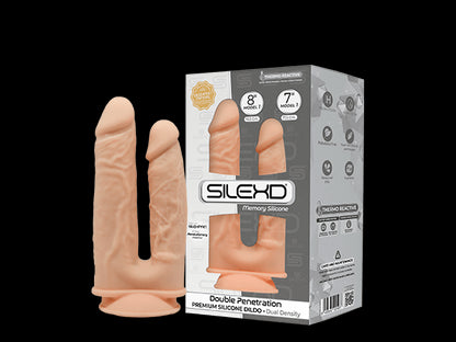 Fallo doppio realistico con ventosa Model 1 double penetration 19.5 cm 17.5 cm