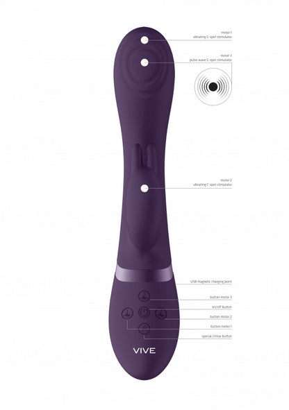 Vibratore Rabbit Cato Pulse G-spot Viola