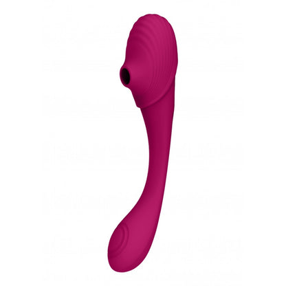 Vibratore vaginale Double Ended Pulse Wave Air-Wave Bendable Vibrator Pink