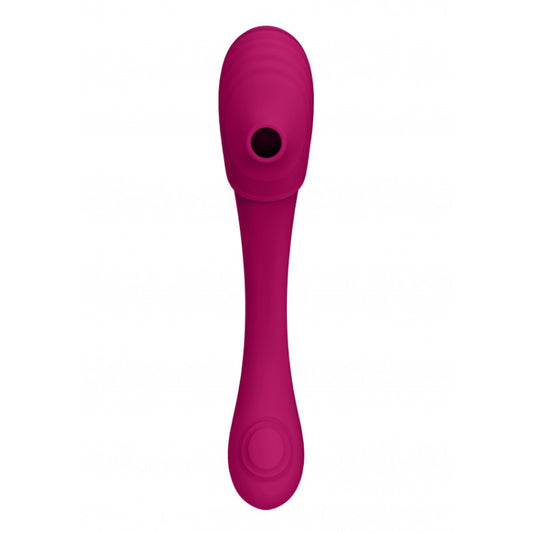 Vibratore vaginale Double Ended Pulse Wave Air-Wave Bendable Vibrator Pink
