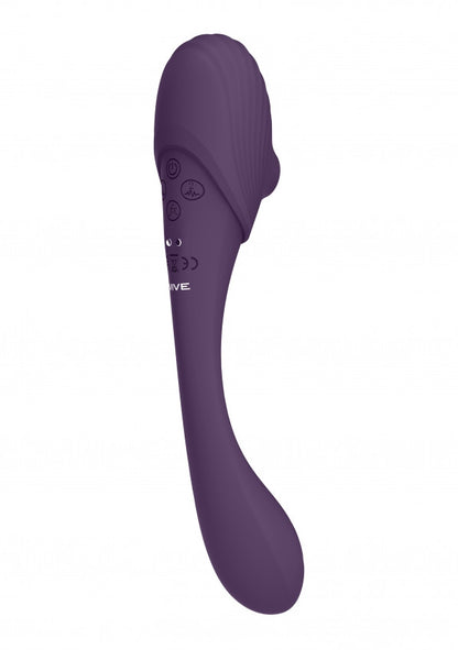 Vibratore vaginale Double Ended Pulse Wave Air-Wave Bendable Vibrator Purple