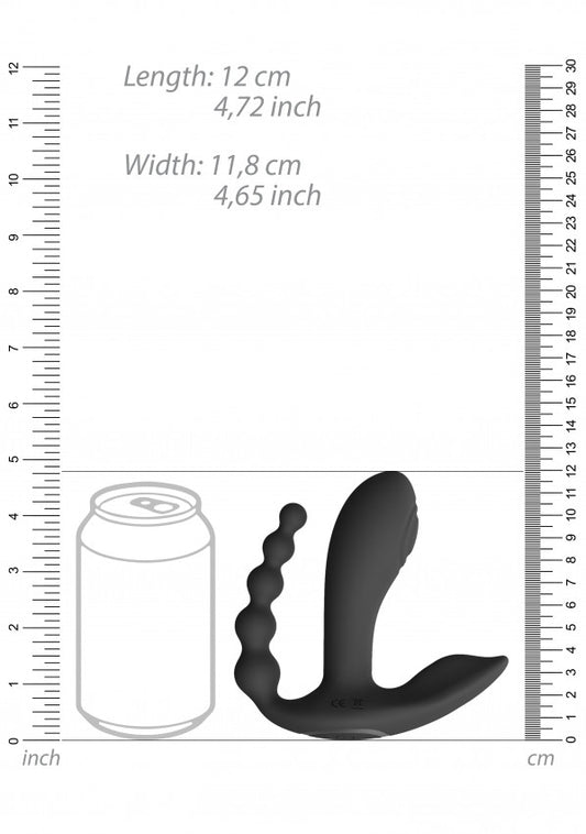Vibratore doppio vaginale anale Kata - Black