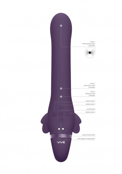 Vibratore indossabile senza cintura Satu - Purple