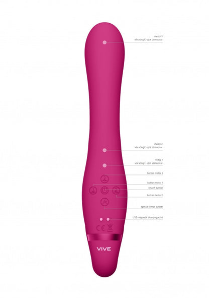 Dildo rabbit vibrante strapless Suki- Pink
