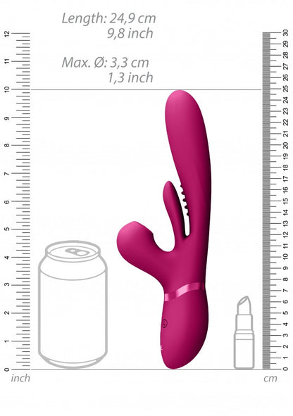 Vibratore rabbit Thrusting GSpot Flapper PulseWave Clit Stimulator Pink