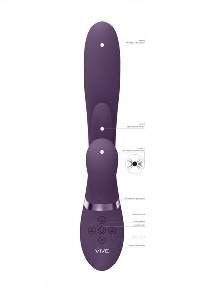 Vibratore rabbit Thrusting GSpot Flapper PulseWave Clit Stimulator Purple