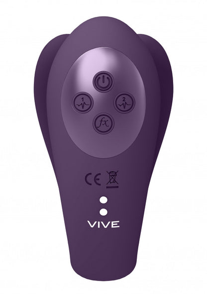 Vibratore per slip Triple Action Vibator with Clitoral Pulse Wave Purple