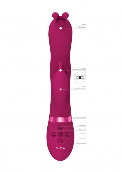 Vibratore vaginale rabbit Triple Action Vibrating Rabbit with PulseWave Shaft Pink