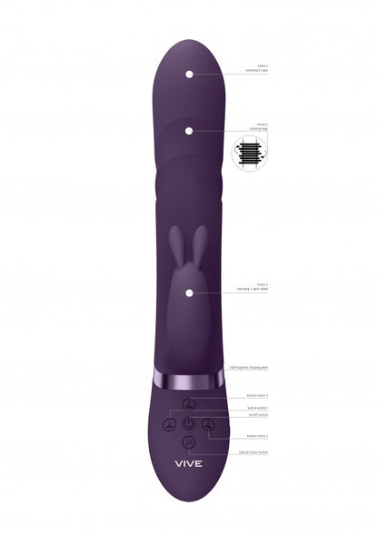 Vibratore vaginale rabbit Vibrating and Rotating Beads, G-Spot Rabbit Purple