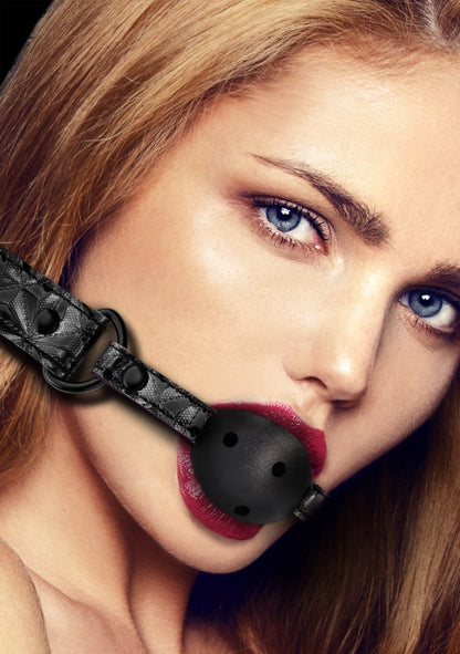Morso forato Breathable Luxury Ball Gag - Black