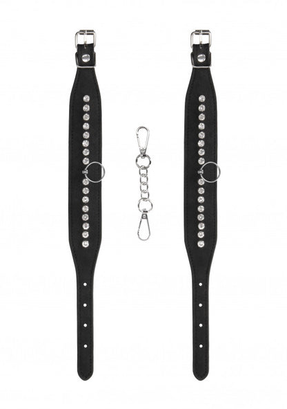 Polsini per caviglie Diamond Studded Ankle Cuffs - Black