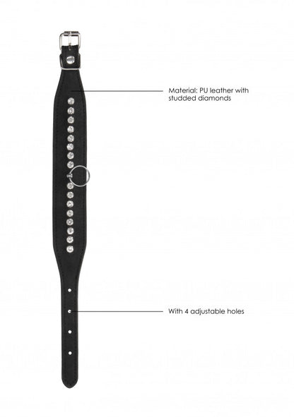 Polsini per caviglie Diamond Studded Ankle Cuffs - Black