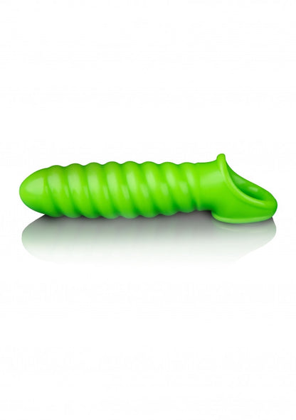 Guaina per pene Swirl Stretchy Penis Sleeve - Glow in the Dark - Neon Green