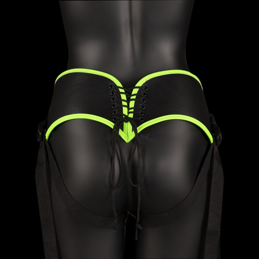 Fallo indossabile Strap-on Harness - Glow in the Dark - Neon Green/Black