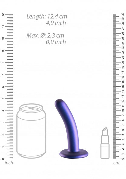Dildo vaginale con ventosa Smooth G-Spot Dildo 5'' / 12 cm metallic blue