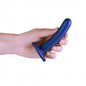 Dildo vaginale con ventosa Smooth G-Spot Dildo 5'' / 12 cm metallic blue