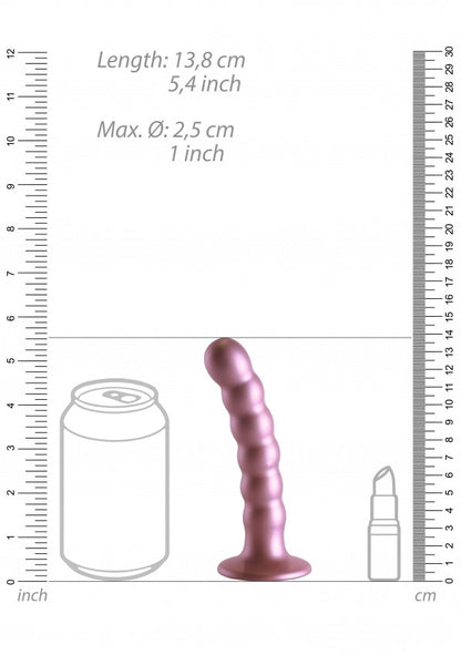 Dildo vaginale con ventosa a sfere Beaded G-Spot Dildo 5'' / 13 cm Rose Gold